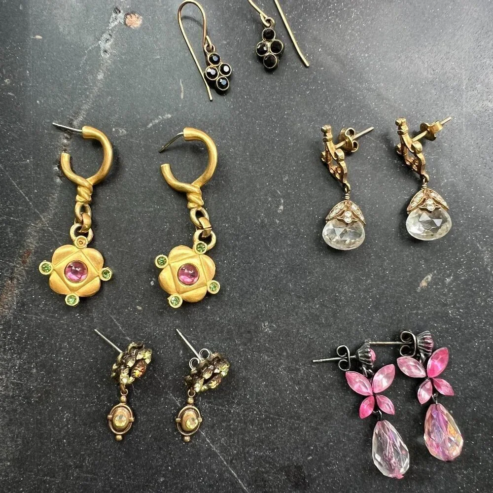 Vintage Earring Lot - Etruscan Crystal 90s - Picture 1 of 7